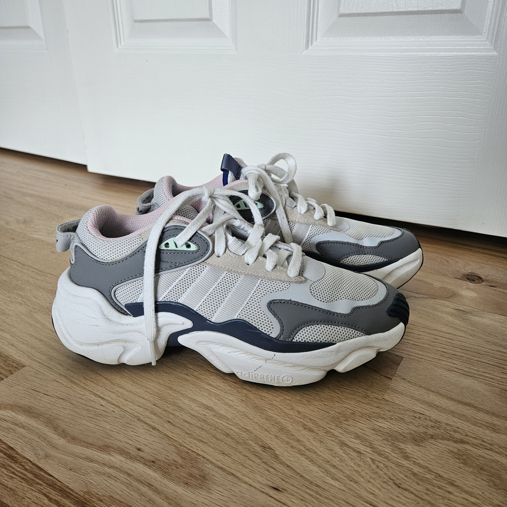 Adidas Women's Gray and White Sneakers